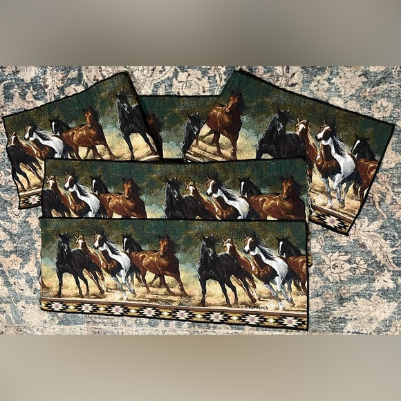 Horse Print Window Treatment Tapestry by C.Cummings